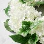 UV Protected Faux White Hydrangea Wreath, 27&quot;