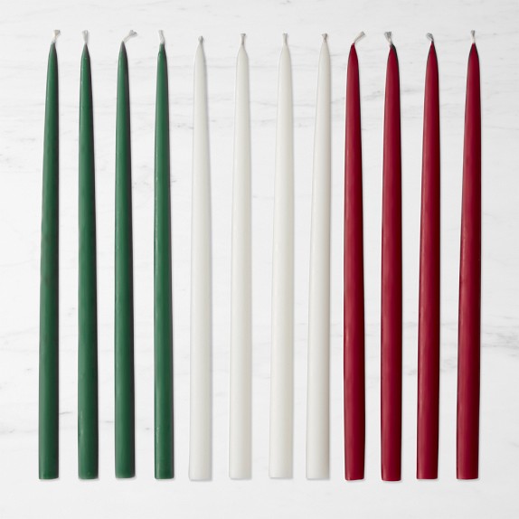 Holiday Tiny Taper Candles, Set of 12