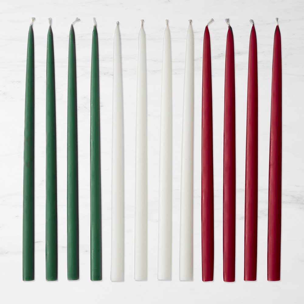 Holiday Tiny Taper Candles, Set of 12 - Set of 12