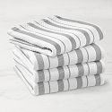 Williams Sonoma Classic Stripe Towels, Set of 4, Drizzle Grey