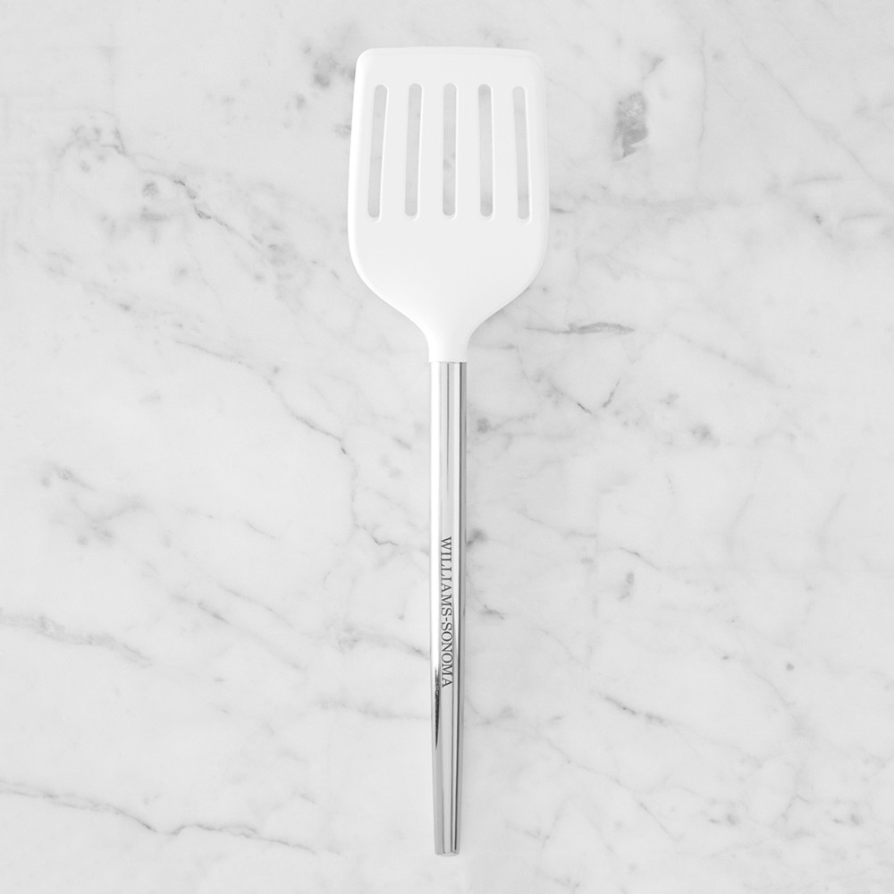 Williams Sonoma Stainless-Steel Silicone Slotted Turner - White