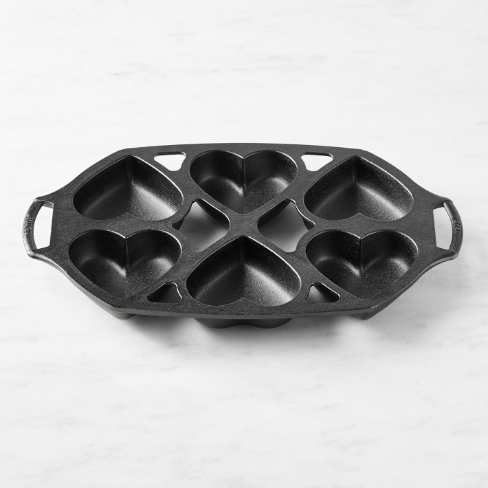 Lodge Seasoned Cast Iron Heart Mini Cake Pan Williams Sonoma