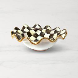 MacKenzie-Childs Courtly Check Medium Ceramic Fluted Serving Bowl