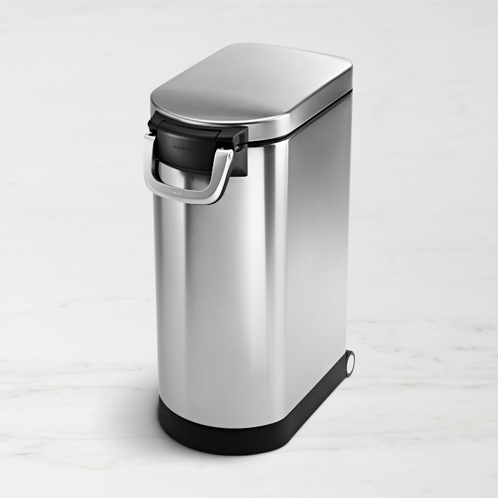 simplehuman™ 35-Liter XL Pet Food Storage Container, Brushed Stainless Steel