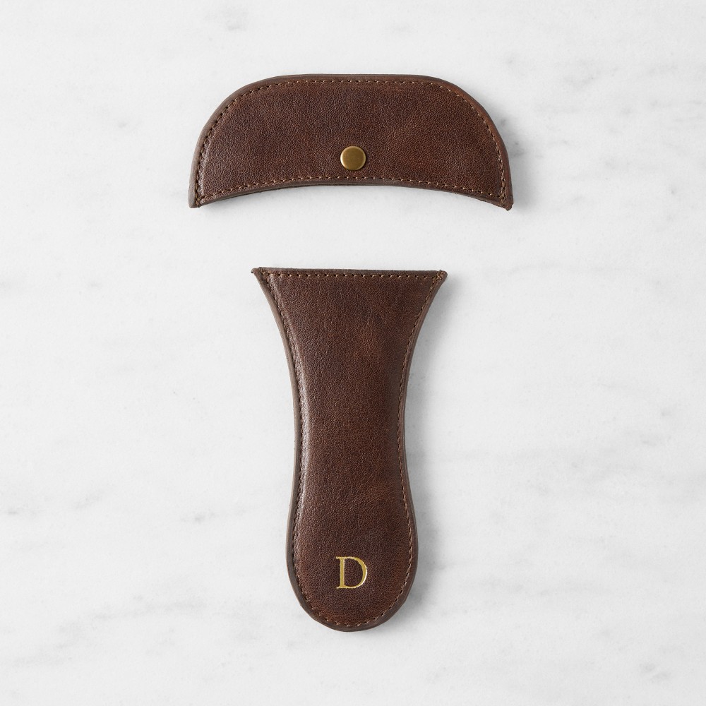 Lodge Blacklock Skillet Leather Handle Holder Set, Dark Brown