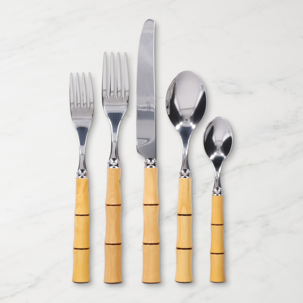 Capdeco Byblos 5-Piece Flatware Set, Natural Wood