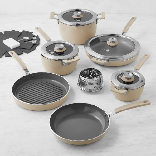 GreenPan™ Space Saving Stack Ceramic Nonstick 11-Piece Cookware Set, Taupe