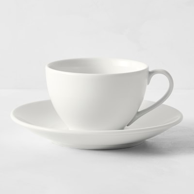 Apilco Tradition Porcelain Cups & Saucers, Set of 4