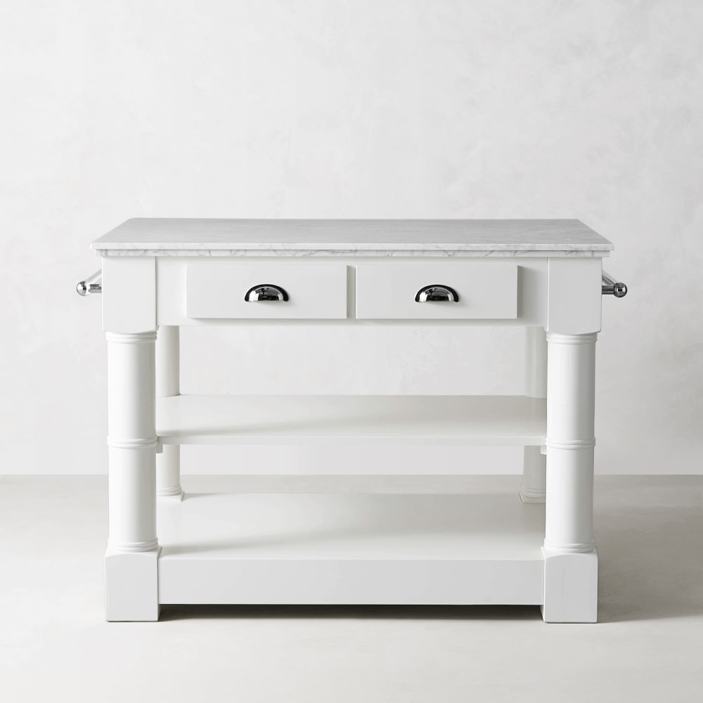 Barrelson Single Kitchen Island with Marble Top (49&quot;)