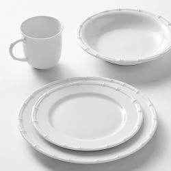 Pillivuyt Bamboo Porcelain 16-Piece Dinnerware Set, with Pasta Bowl