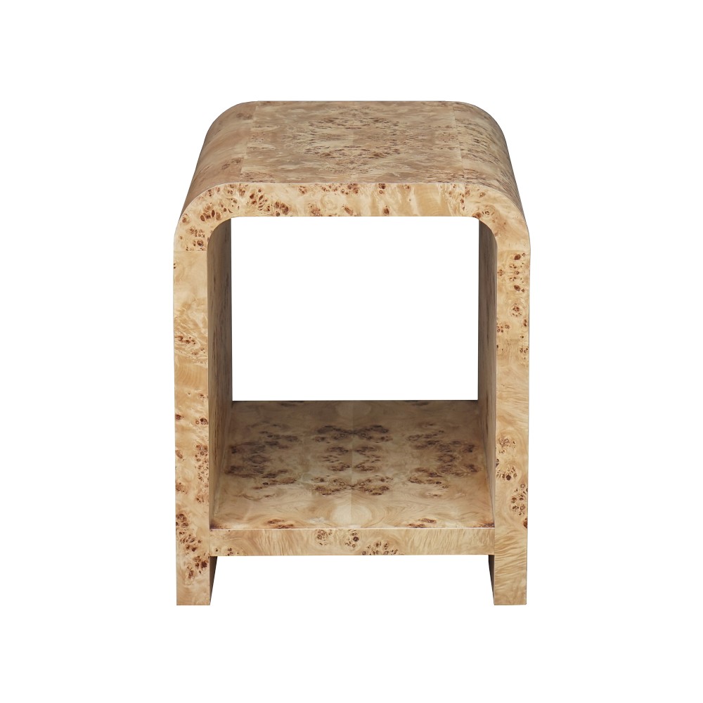 Holland Side Table, Wood, Light Brown Burl