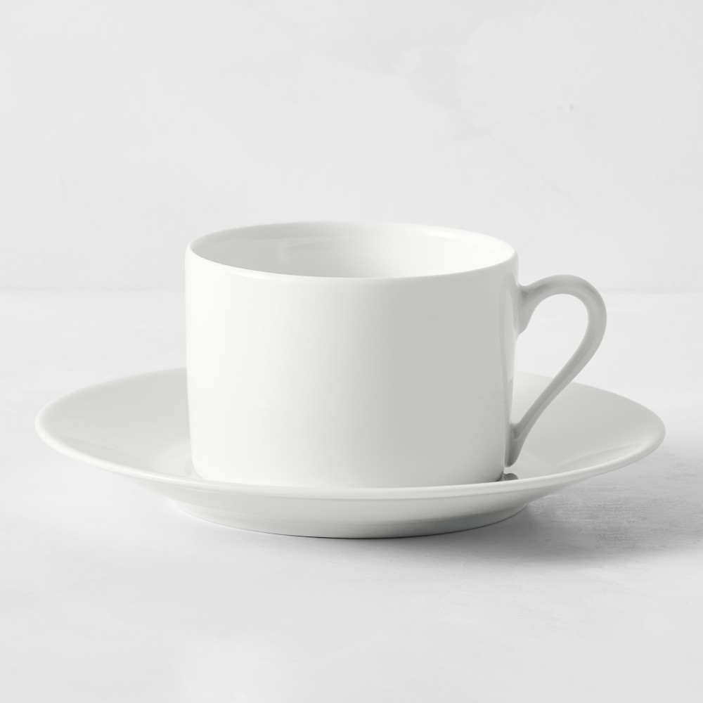 Apilco Tuilleries Porcelain Cups & Saucers, Set of 4