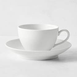 Pillivuyt Coupe Porcelain Cups & Saucers, Set of 4