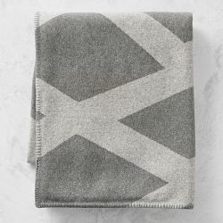 Lulu Double Face Cashmere Jacquard Throw, 50" X 65", Charcoal