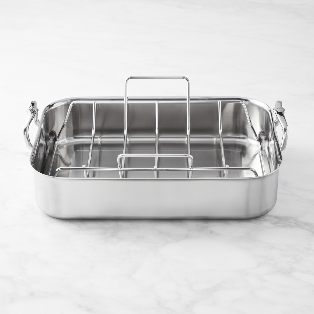 Hestan Provisions Brushed Stainless-Steel Classic Roaster with Rack - Large