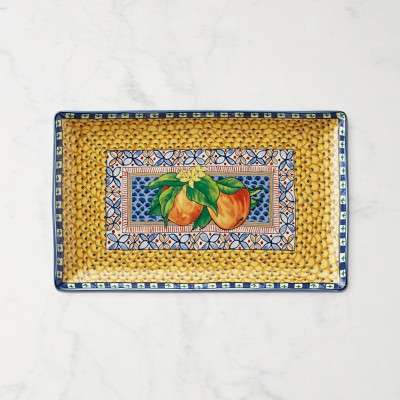 Sicily Ceramic Rectangular Platter, Medium, Yellow