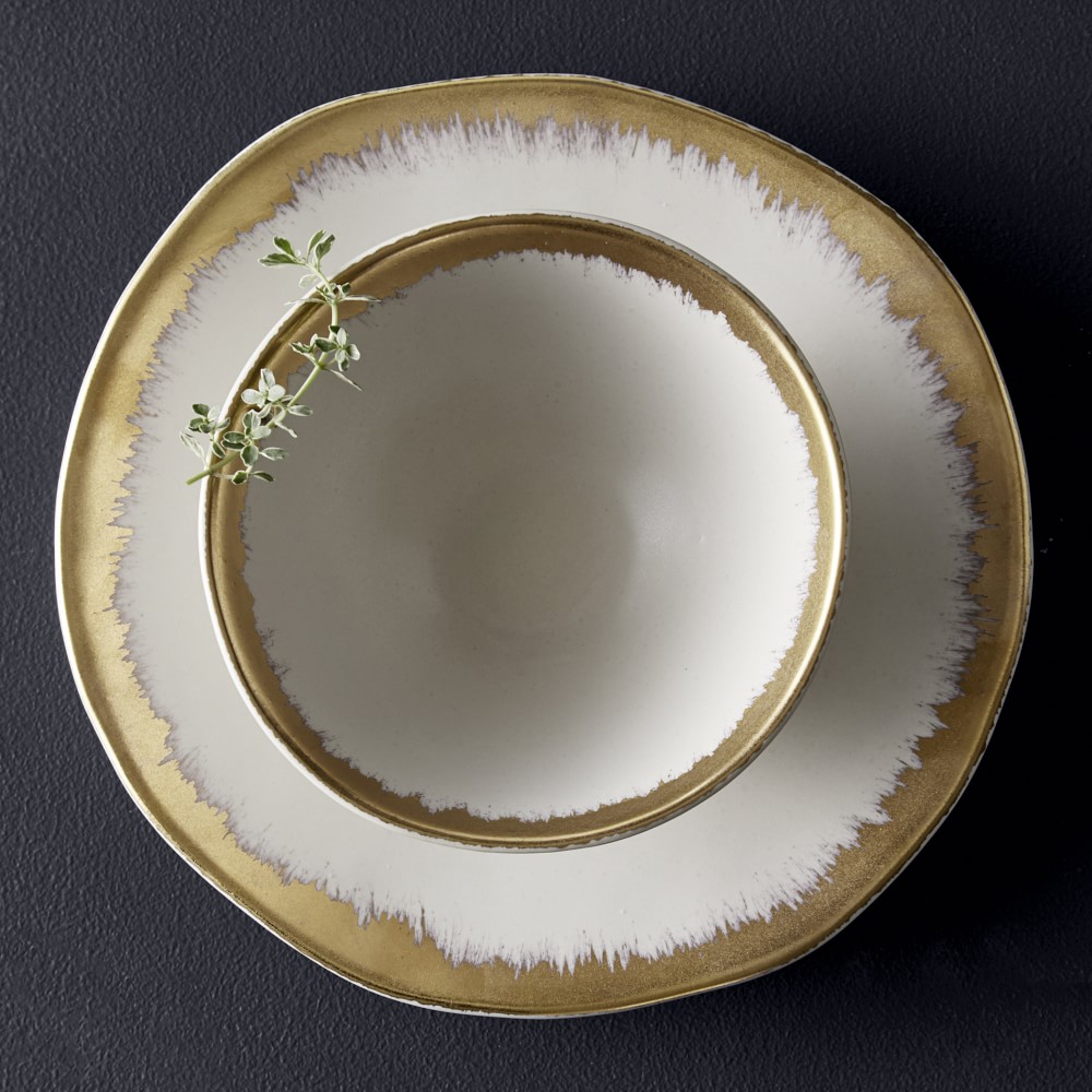 Brushed Gold Salad Plates, Set of 4