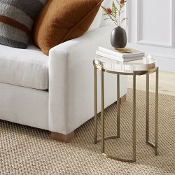 Lago Accent Table, Antique Brass (14&quot;)