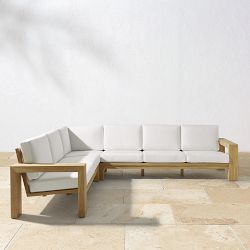 Larnaca Outdoor Natural Teak Customizable Sectional (62&quot;-90&quot;)