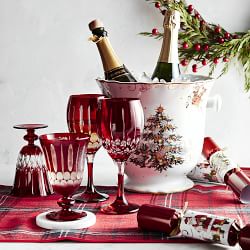 Wilshire Jewel Cut Red Mixed Goblets, 9-oz, Set of 4