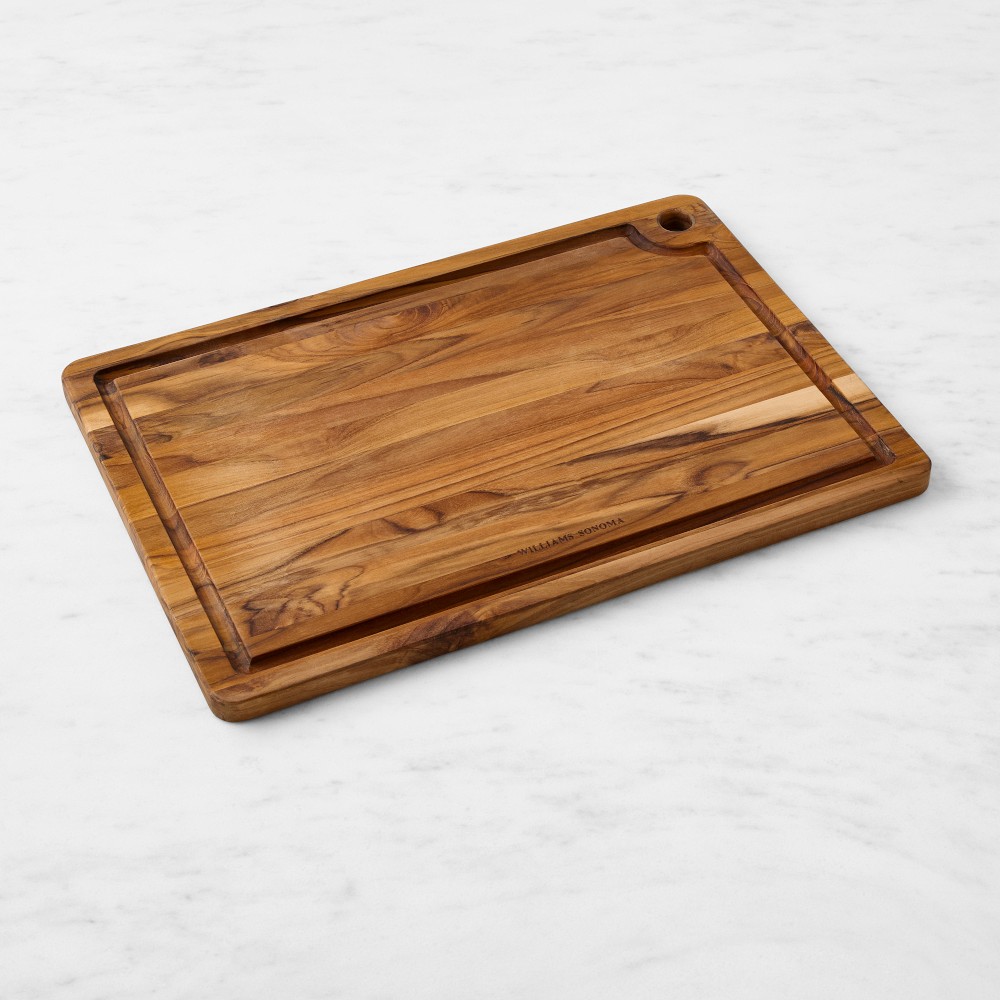 Williams Sonoma Notch Cutting & Carving Board, Teak - Large, 20x14