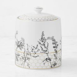 OPEN BOX: Williams Sonoma Honeycomb Porcelain Canister, Small