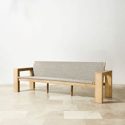 Larnaca Outdoor Teak x All-Weather Weave Sofa (68&quot;-96&quot;)