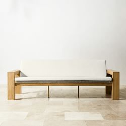 Larnaca Outdoor Teak x All-Weather Weave Sofa (68&quot;-96&quot;)
