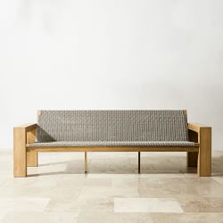 Larnaca Outdoor Teak x All-Weather Weave Sofa (68&quot;-96&quot;)