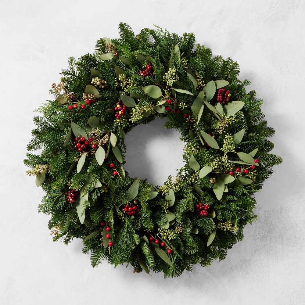 Cedar Berry Eucalyptus Live Wreath &amp; Garland