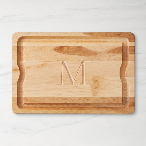 Monogram Wood Carving Board Maple Wood Williams Sonoma - Main Image