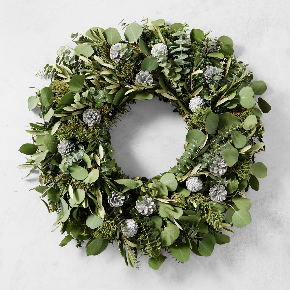 Jeff Leatham x Williams Sonoma Sonoma Winter Live Wreath &amp; Garland
