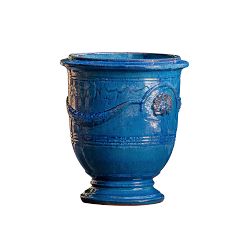 Coquille Anduze Urn in Cerulean