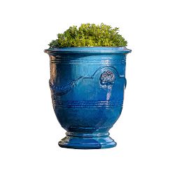 Coquille Anduze Urn in Cerulean