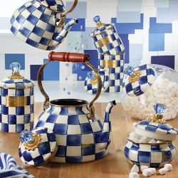 MacKenzie-Childs Royal Check Cookie Jar