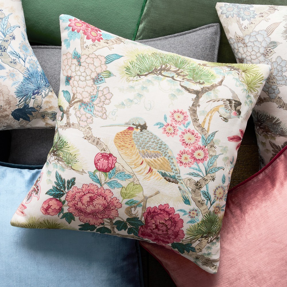 Scalamandr&#233; Shenyang Linen Pillow Cover, Bloom