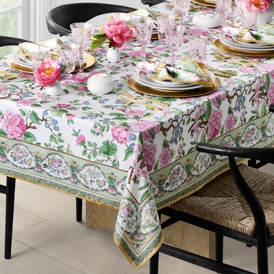 Canton Rose Floral Tablecloth, 70&quot;x108&quot;