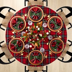 Classic Tartan Plaid Round Tablecloth