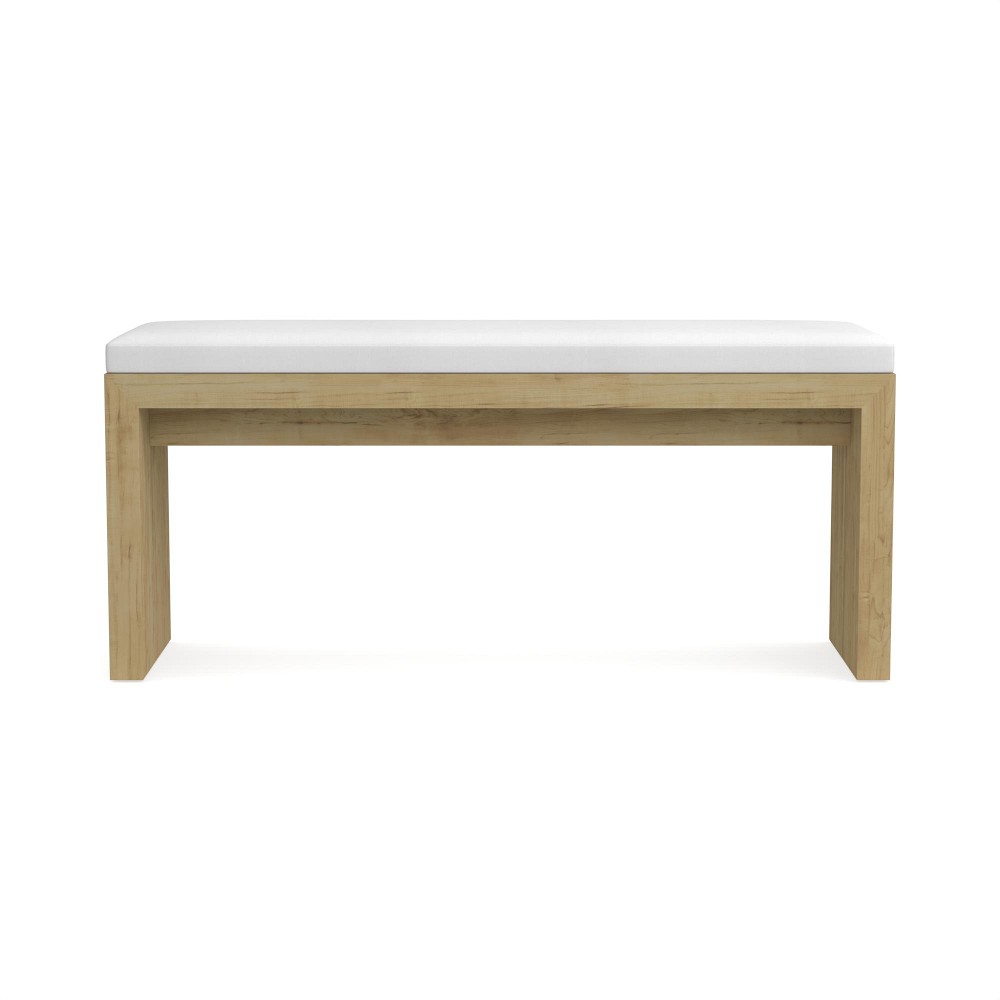 Larnaca Teak 46 Backless Bench Cushion, Sunbrella Performance Canvas, White