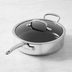 GreenPan Premiere Stainless-Steel Ceramic Nonstick Covered Saute Pan, 4-Qt.