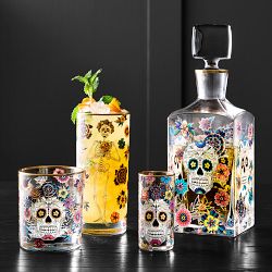 Day of the Dead Double Old-Fashioned Glasses, Set of 4