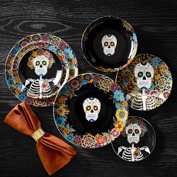 Day of the Dead Appetizer Plates, Set of 4