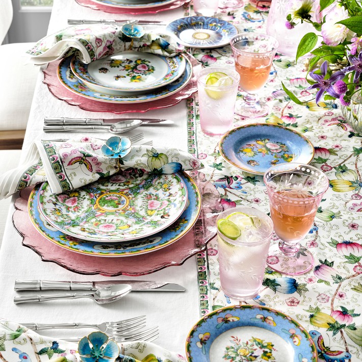 Famille Rose Blue Appetizer Plates, Set of Williams Sonoma