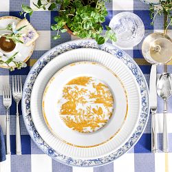 Pillivuyt French Toile Porcelain Salad Plates