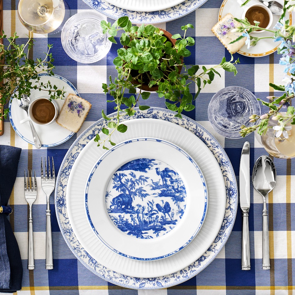 Pillivuyt French Toile Porcelain Salad Plates