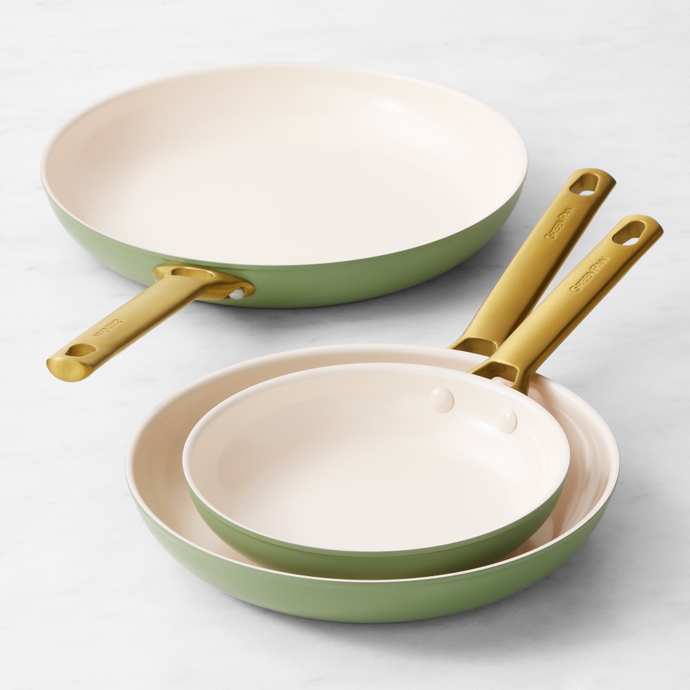 GreenPan™ Reserve Ceramic Nonstick Fry Pans, Set of 3, Sage