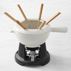 Le Creuset Enameled Cast Iron Fondue Pot, 2 1/4-Qt., Matte White
