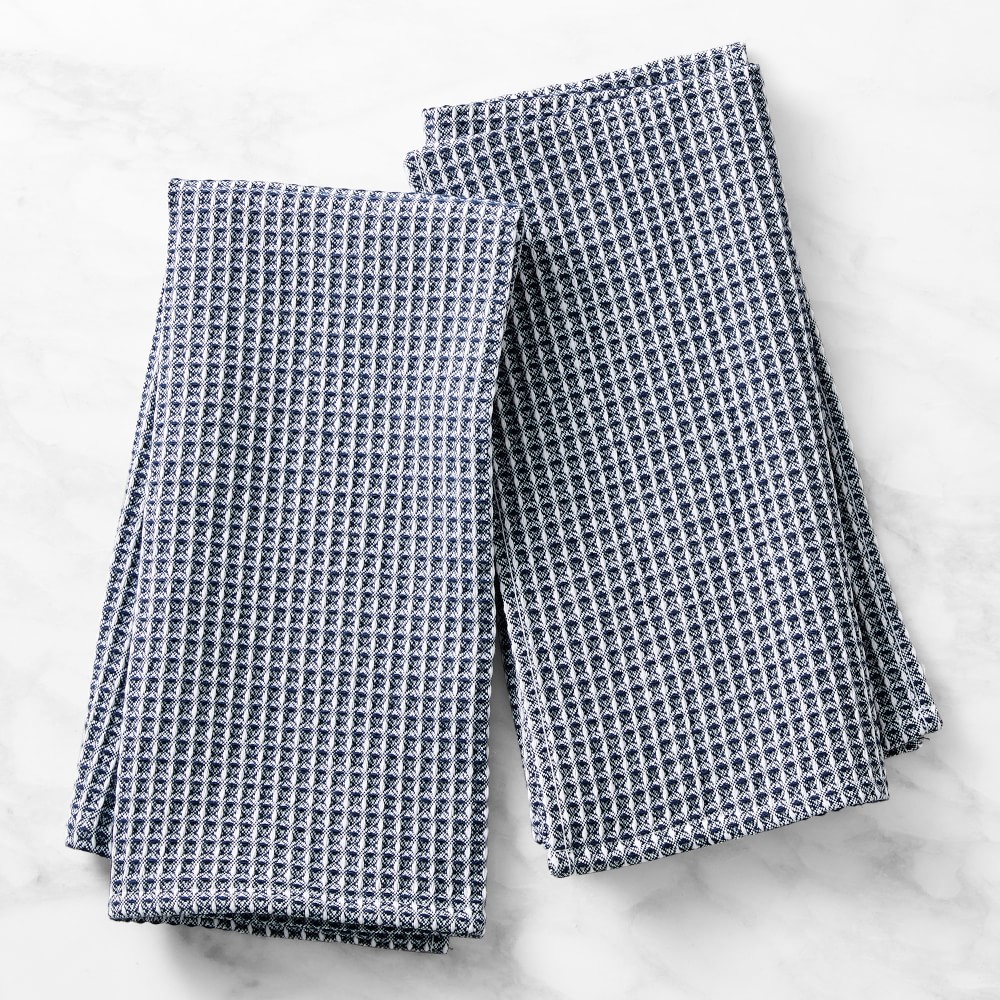 Oversized Waffle Weave Towels, Set of 2 - 20" X 30", Navy