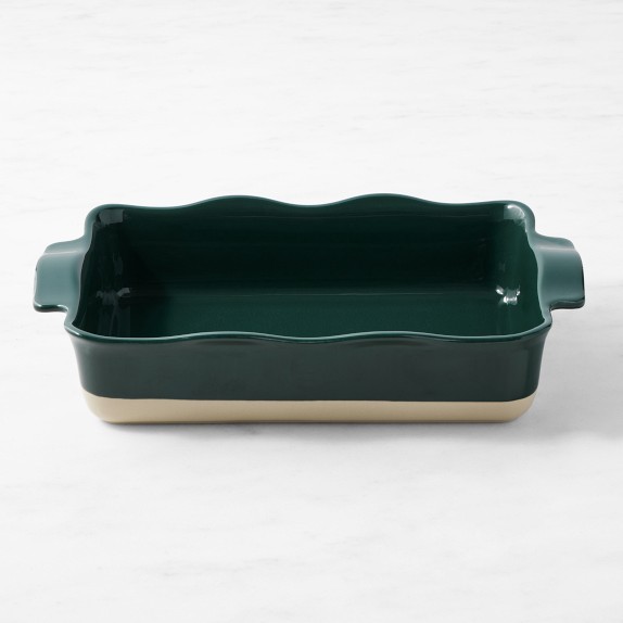 Emile Henry French Ceramic Ruffled Rectangular Baker, Large