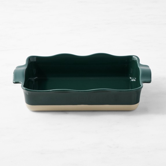 Emile Henry French Ceramic Ruffled Rectangular Baker, Medium